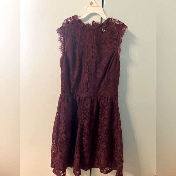 Burgundy Lace Dress - Picture 1 of 2
